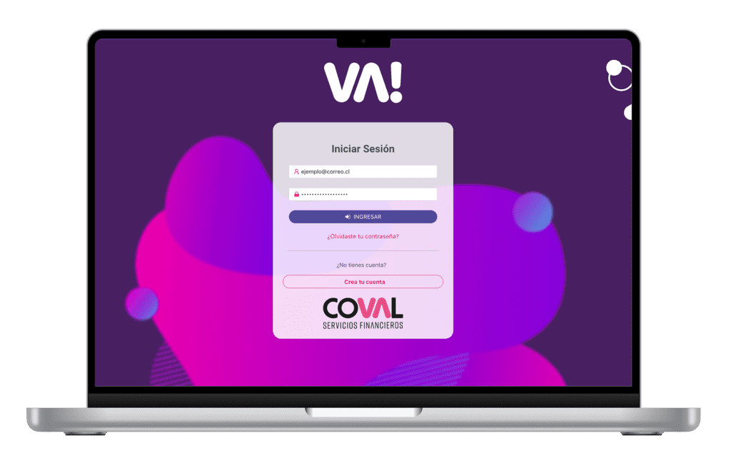 Vista computador registro en VA