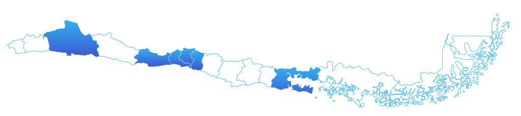 Mapa de Chile celeste
